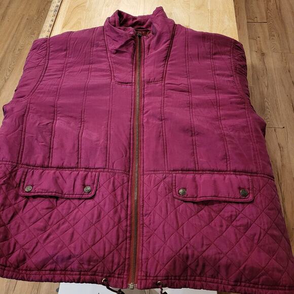 Vintage Active Club 100% Silk Puff Jacket Pink Fuscia Pockets Snap Toggle XL - Picture 1 of 13